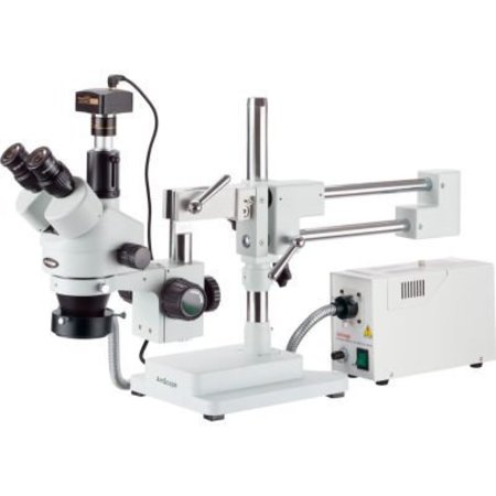 UNITED SCOPE LLC. AmScope SM-4TPZ-FOR-5M 3.5X-90X Simul-Focal Trinocular Boom Microscopy System & 5MP Digital Camera SM-4TPZ-FOR-5M